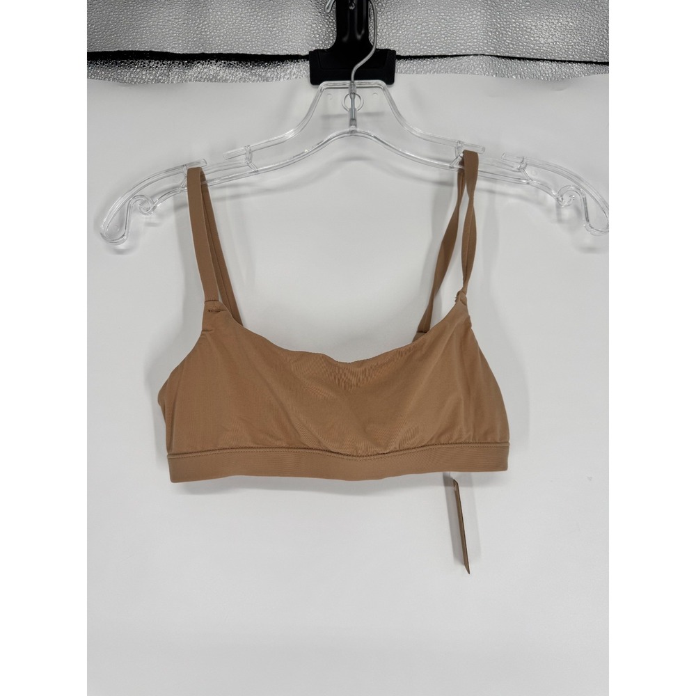 SKIMS Fits Everybody Scoop Bralette Bra Womens Small Ochre Tan Adjustable Straps